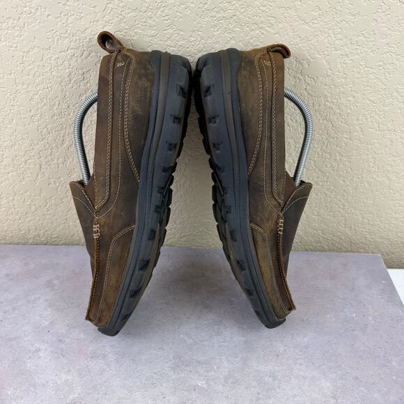 Skechers Superior Gains Brown Leather Slip On Shoes Loafer 63697 Mens Size 12 - Picture 6 of 10